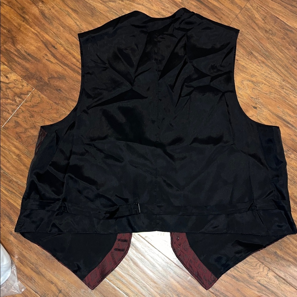 Burgundy and Black Tuxedo Vest - Picture 5 of 5